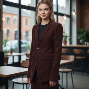 NWT RICK OWENS Ribbed Velvet Extreme Soft Jacket in Burgundy Size 44/ US L